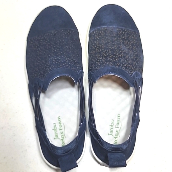 Jambu Erin Slip-on Relaxed Foam. Women's All Leather Suede. Size 9 Navy Blue - Picture 6 of 7